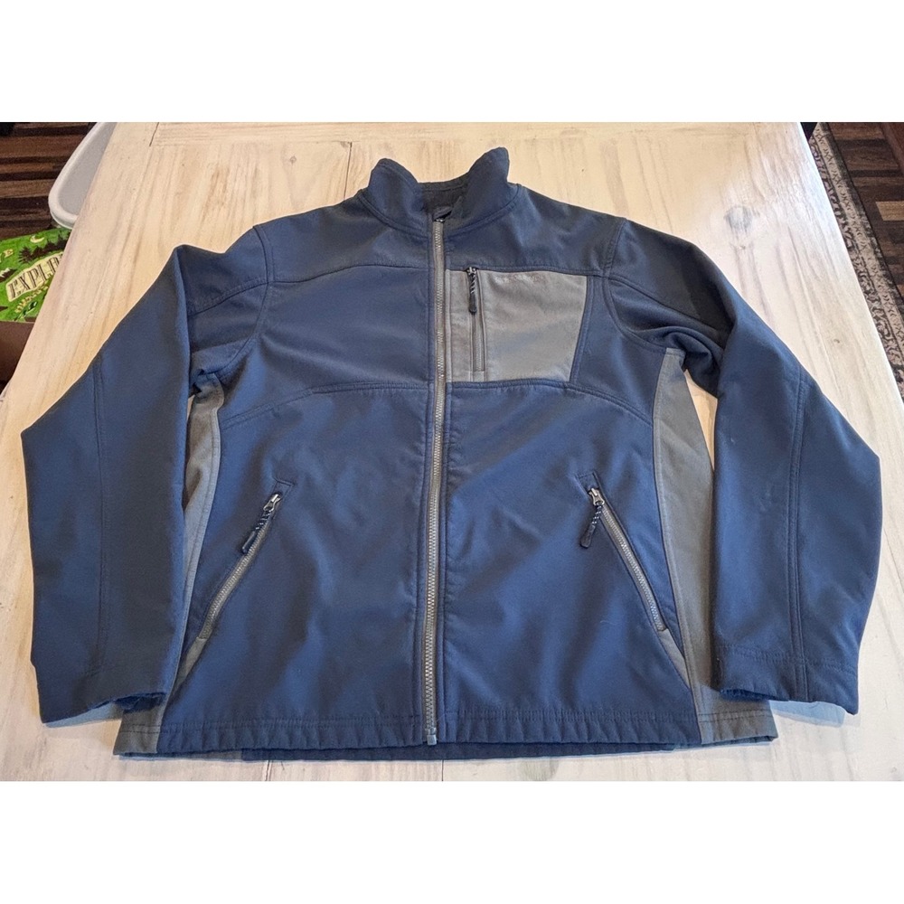 RedHead Mens Softshell Jacket Navy Blue Gray Fleece Lined Full Zip Size M‎